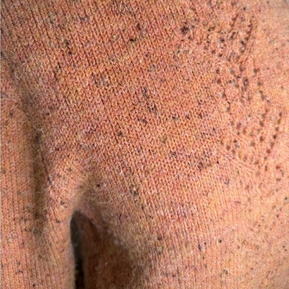 Sundance Knit Pointel Coral Peach Multi Flecked Longsleeve Mockneck sweater - Picture 5 of 8